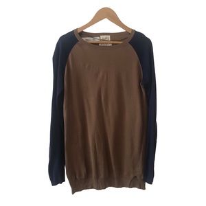 Zara Knit Contrast Light Weight  Extra Fine Cotton Sweater Small